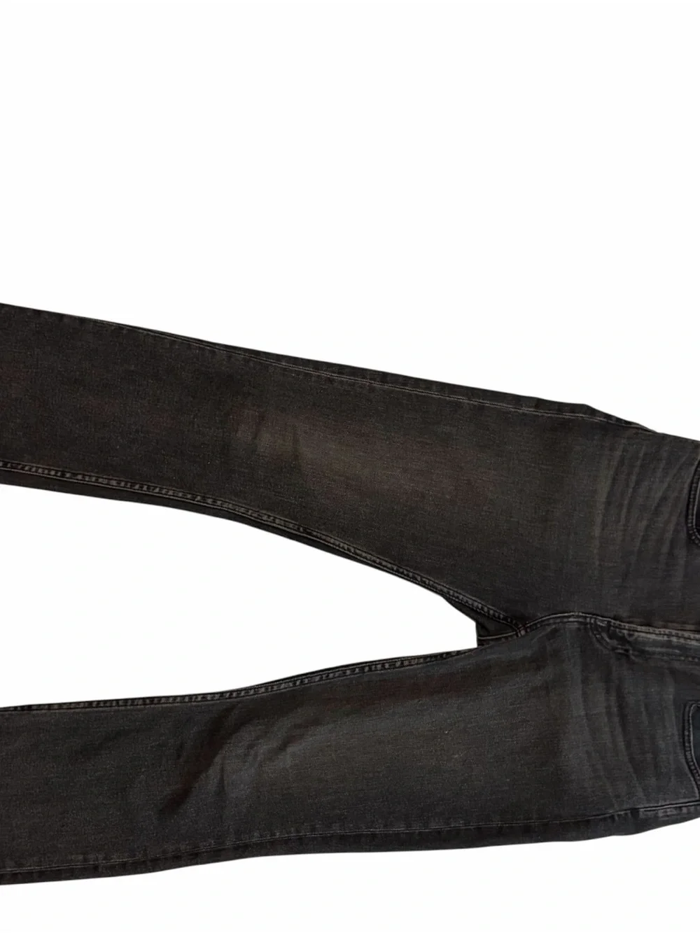 Everlane Womens The Kick Crop Jeans High-Rise Frayed Raw Hem Faded Black Wash 27